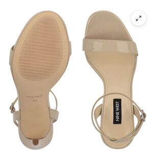 NINE WEST Womens Beige Ankle Strap Sandals open toe Heels size 7